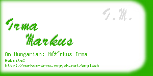 irma markus business card
